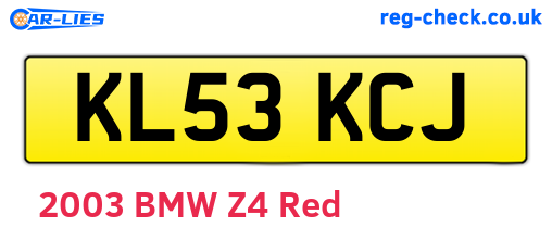 KL53KCJ are the vehicle registration plates.