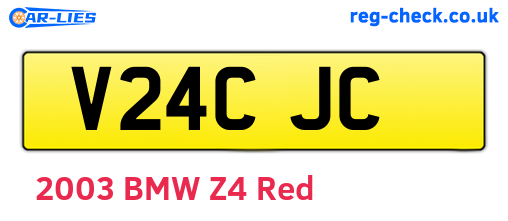 V24CJC are the vehicle registration plates.
