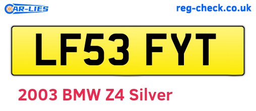 LF53FYT are the vehicle registration plates.