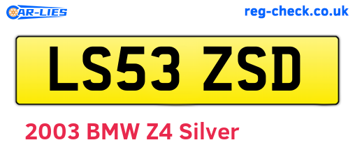 LS53ZSD are the vehicle registration plates.