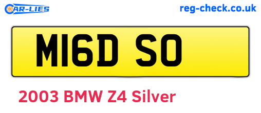 M16DSO are the vehicle registration plates.