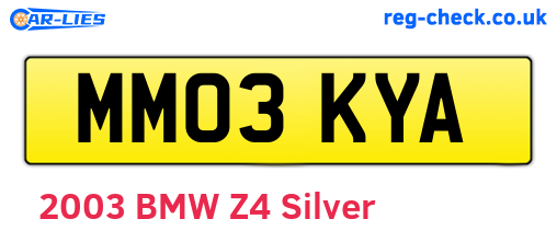 MM03KYA are the vehicle registration plates.