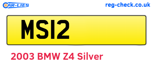 MS12 are the vehicle registration plates.