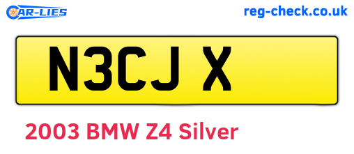 N3CJX are the vehicle registration plates.