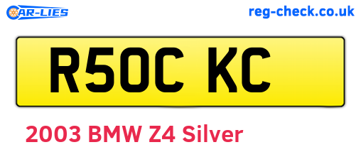 R50CKC are the vehicle registration plates.