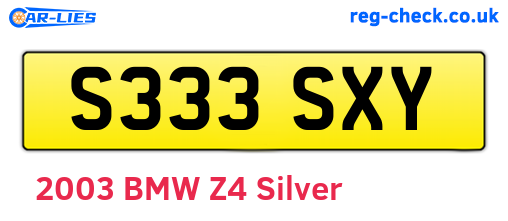 S333SXY are the vehicle registration plates.