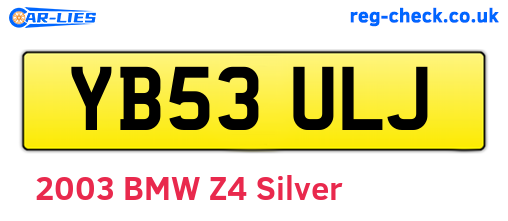 YB53ULJ are the vehicle registration plates.