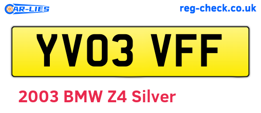 YV03VFF are the vehicle registration plates.