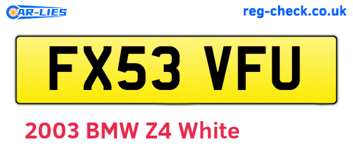 FX53VFU are the vehicle registration plates.