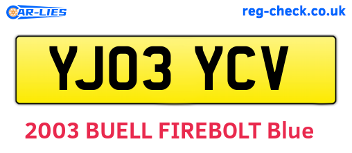 YJ03YCV are the vehicle registration plates.