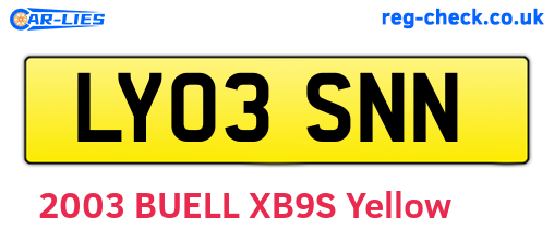 LY03SNN are the vehicle registration plates.