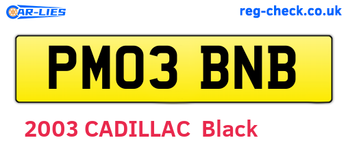 PM03BNB are the vehicle registration plates.