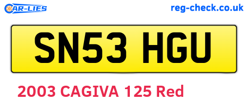 SN53HGU are the vehicle registration plates.
