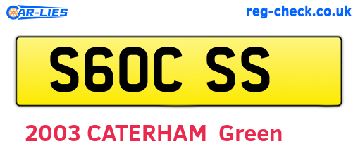 S60CSS are the vehicle registration plates.