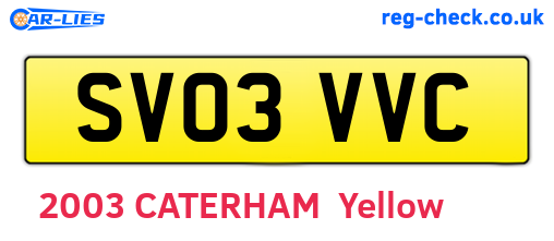 SV03VVC are the vehicle registration plates.