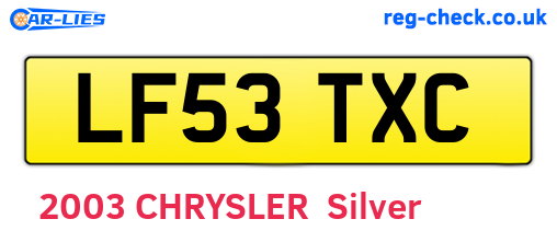 LF53TXC are the vehicle registration plates.