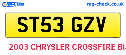 ST53GZV are the vehicle registration plates.
