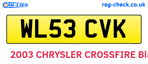WL53CVK are the vehicle registration plates.