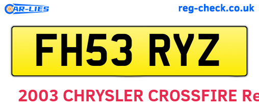 FH53RYZ are the vehicle registration plates.