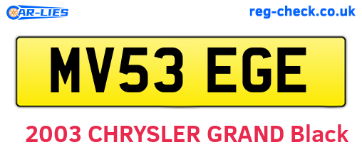 MV53EGE are the vehicle registration plates.