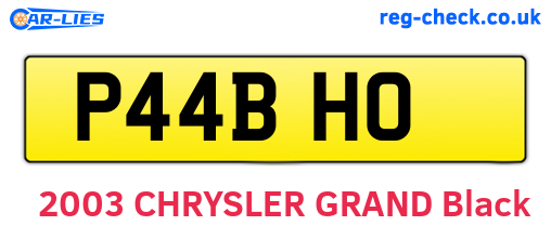 P44BHO are the vehicle registration plates.