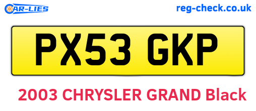 PX53GKP are the vehicle registration plates.