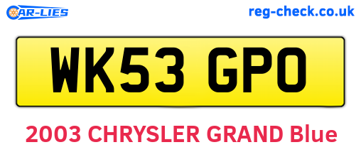 WK53GPO are the vehicle registration plates.