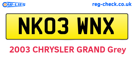 NK03WNX are the vehicle registration plates.