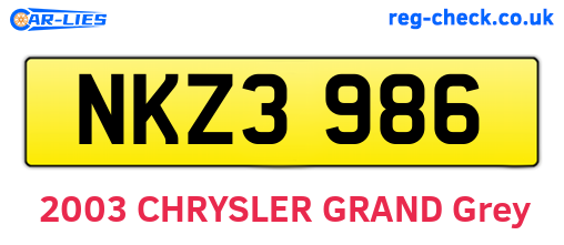 NKZ3986 are the vehicle registration plates.