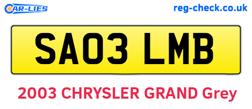 SA03LMB are the vehicle registration plates.