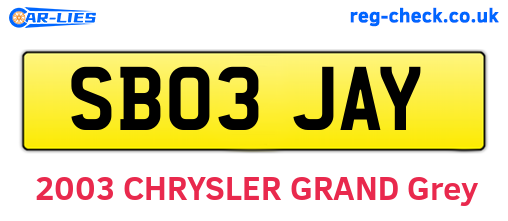 SB03JAY are the vehicle registration plates.