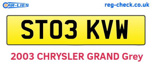 ST03KVW are the vehicle registration plates.