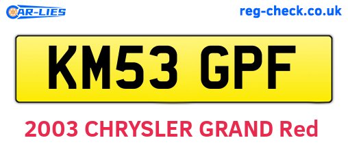 KM53GPF are the vehicle registration plates.