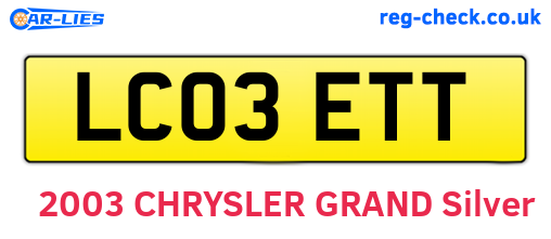 LC03ETT are the vehicle registration plates.