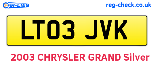 LT03JVK are the vehicle registration plates.