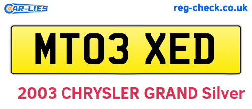 MT03XED are the vehicle registration plates.
