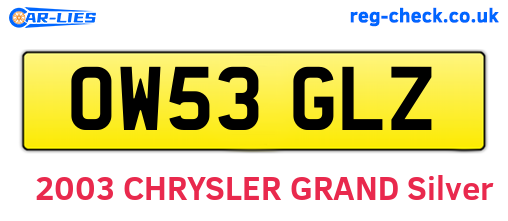 OW53GLZ are the vehicle registration plates.