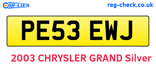 PE53EWJ are the vehicle registration plates.