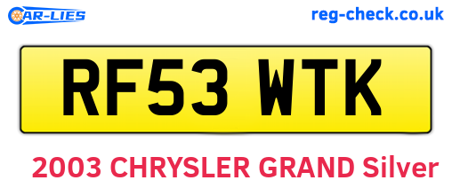 RF53WTK are the vehicle registration plates.