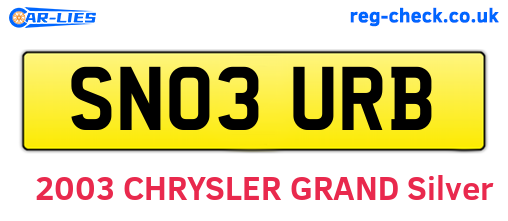 SN03URB are the vehicle registration plates.