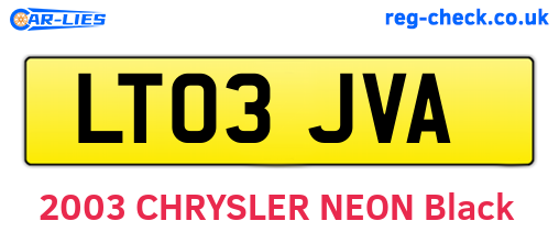 LT03JVA are the vehicle registration plates.