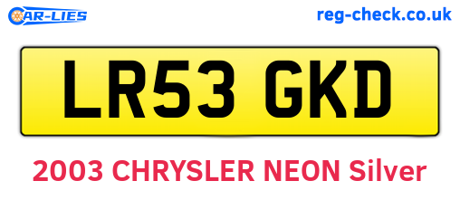 LR53GKD are the vehicle registration plates.