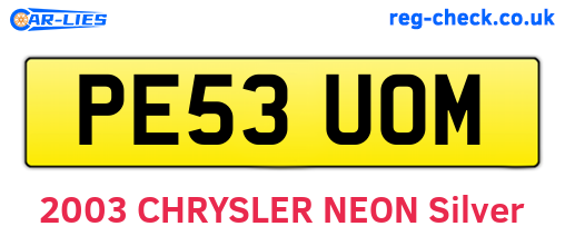 PE53UOM are the vehicle registration plates.