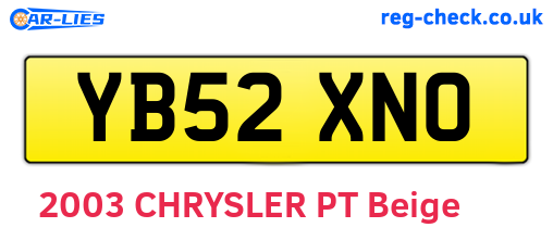 YB52XNO are the vehicle registration plates.