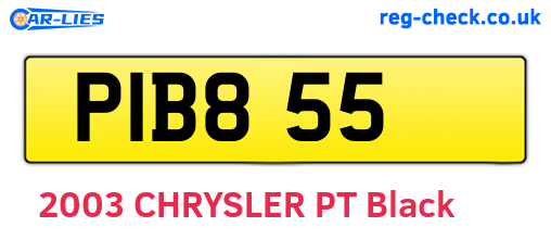 PIB855 are the vehicle registration plates.