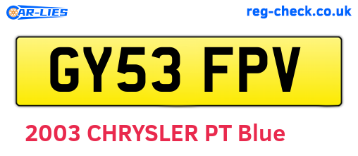 GY53FPV are the vehicle registration plates.