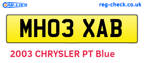 MH03XAB are the vehicle registration plates.