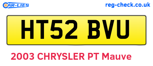 HT52BVU are the vehicle registration plates.