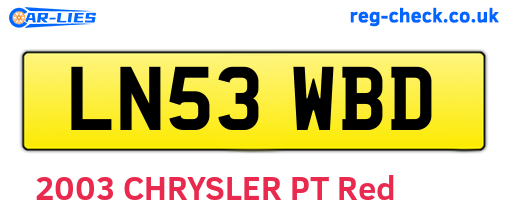 LN53WBD are the vehicle registration plates.
