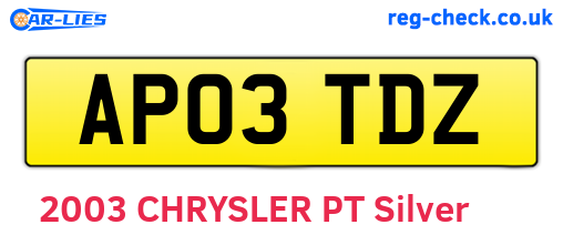AP03TDZ are the vehicle registration plates.